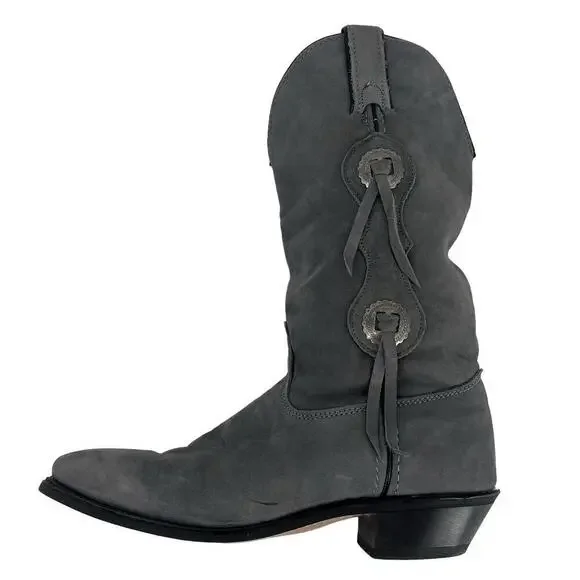 Vintage Capezio Boots Gray Suede Western Cowgirl Size 7 - Picture 2 of 11